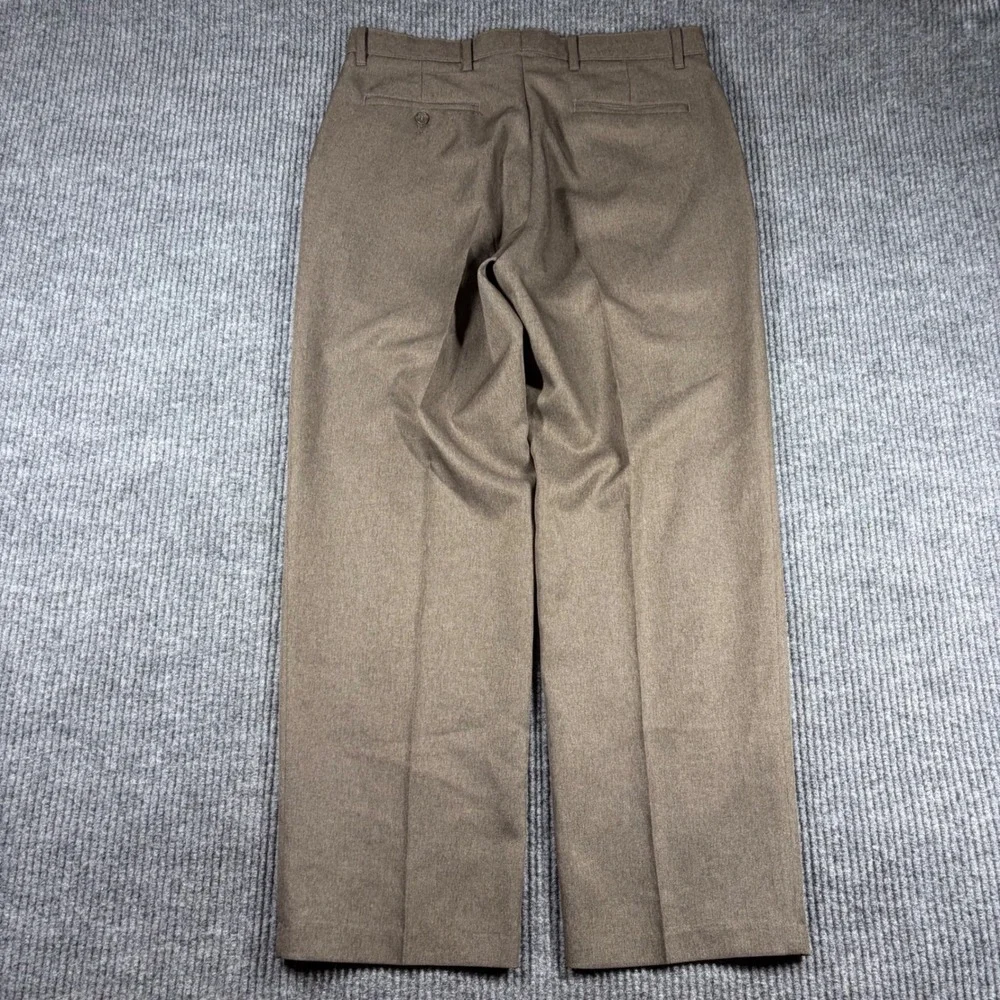 Levis Action Slacks Mens 34x30 Brown Dacron Polyester Flat Front Dress Pants